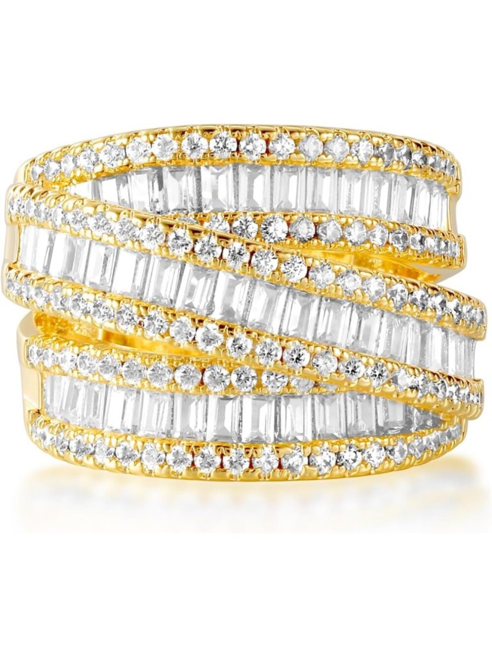 Stunning 18K White/Gold Plated Halo Eternity Ring for Women - Perfect Wedding